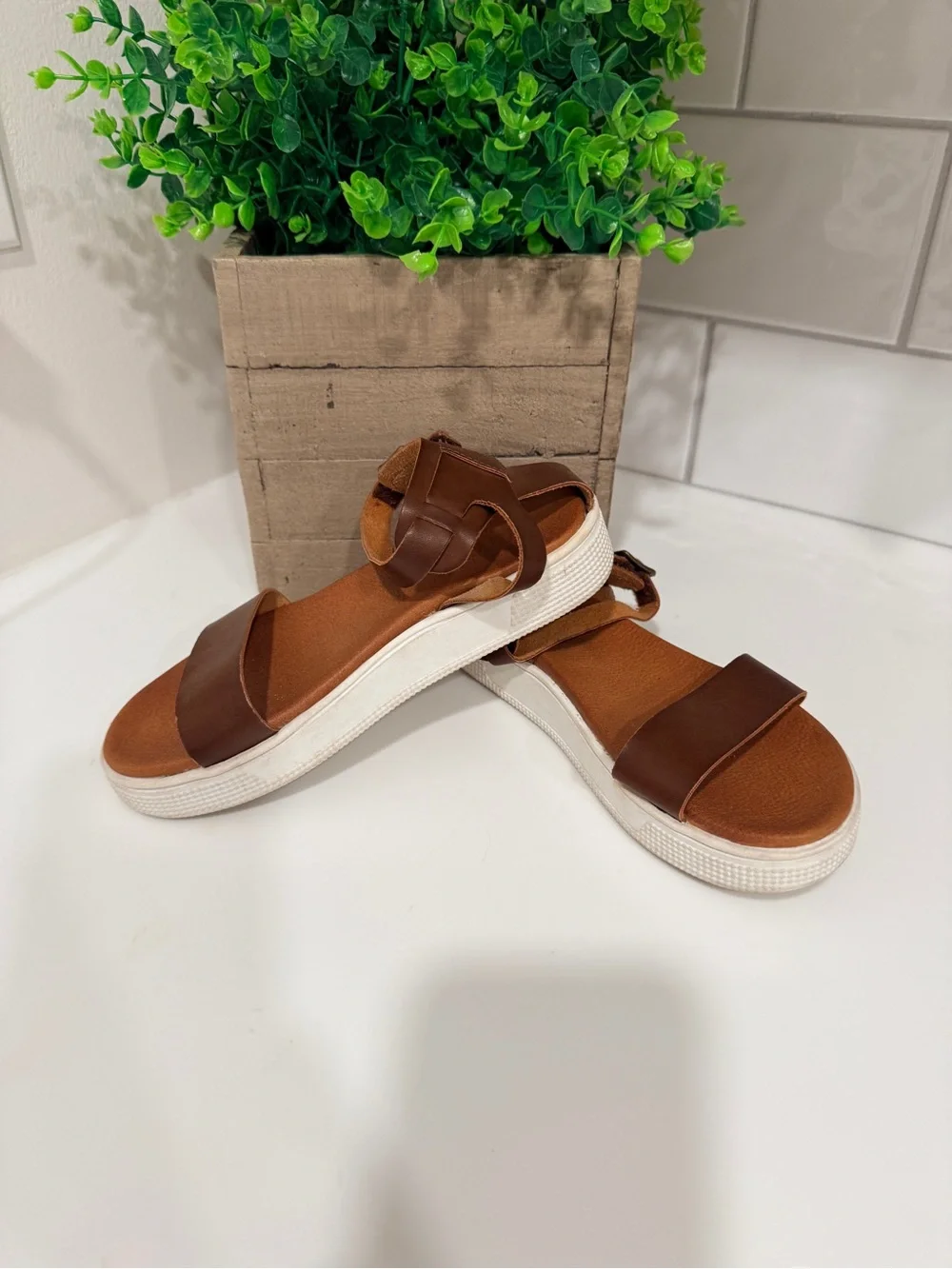 MIA Brown Strappy Kids Sandal with White Sole
